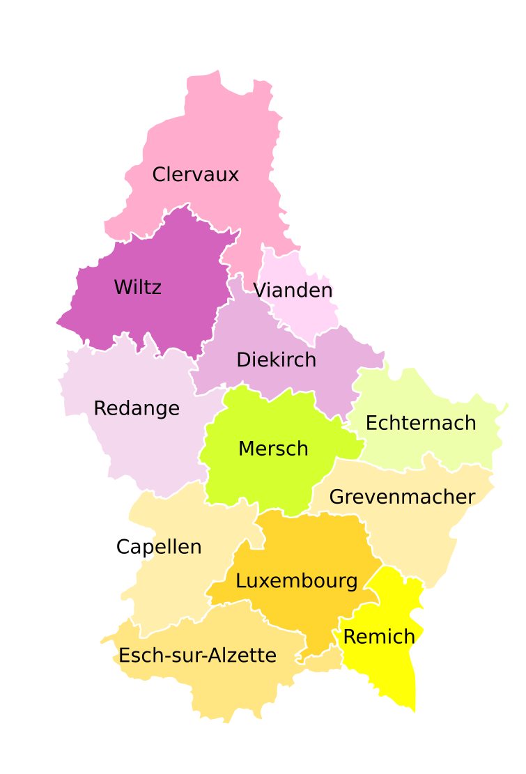 Listes des cantons Luxembourg